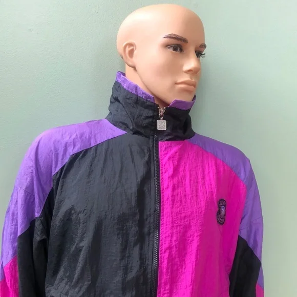 GIVENCHY Size XL Black/Purple/Magenta Athletic Wear/Jacket & Pants w/COA
